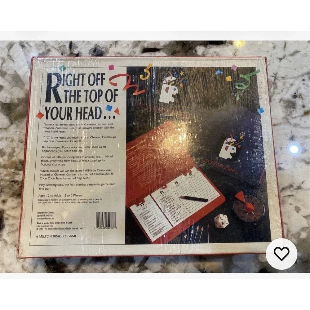 The Game of Scattergories by Hasbro Right Off The Top Of You Head (Sealed, 1997)